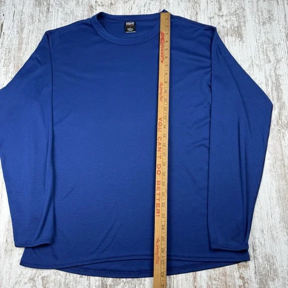 Patagonia Capilene Shirt Sz L Blue Long Sleeve Hike Cool Climb Lightweight USA - Picture 4 of 9